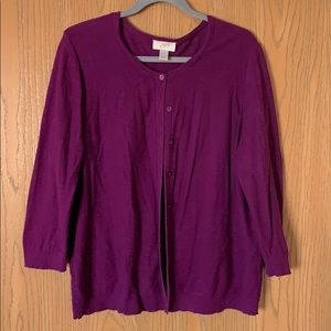 Loft 3/4 Sleeve Button Cardigan